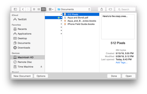 10-10-Yosemite-TextEdit-Open-Local