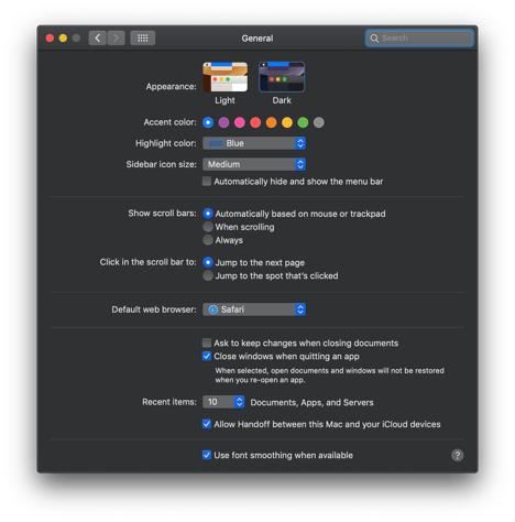 10-14-Mojave-Dark-System-Preferences-General