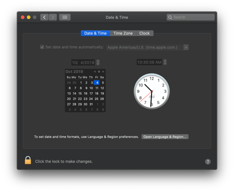 10-15-Catalina-Dark-System-Preferences-Date-and-Time