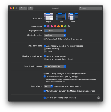 10-15-Catalina-Dark-System-Preferences-General
