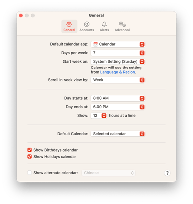 Ventura-Calendar-Settings