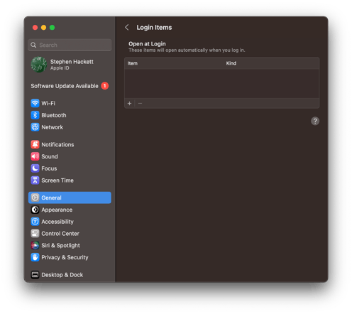 Ventura-Settings-Dark-General-Login-Items