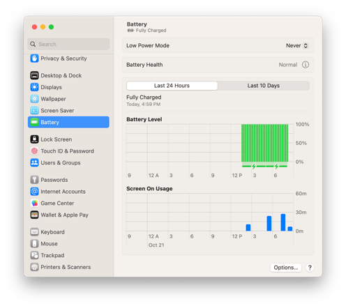 Ventura-Settings-Light-Battery