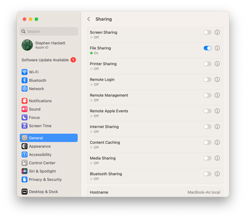 Ventura-Settings-Light-General-Sharing