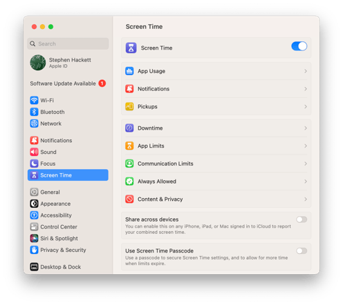 Ventura-Settings-Light-Screen-Time