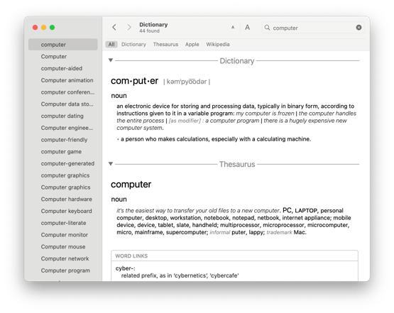 Sonoma-Dictionary