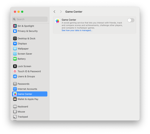 Sonoma-Settings-Game-Center