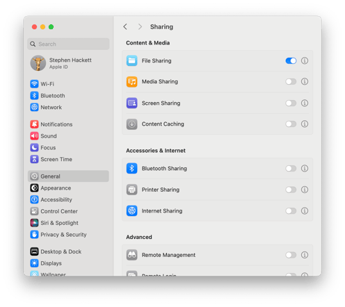 Sonoma-Settings-Sharing