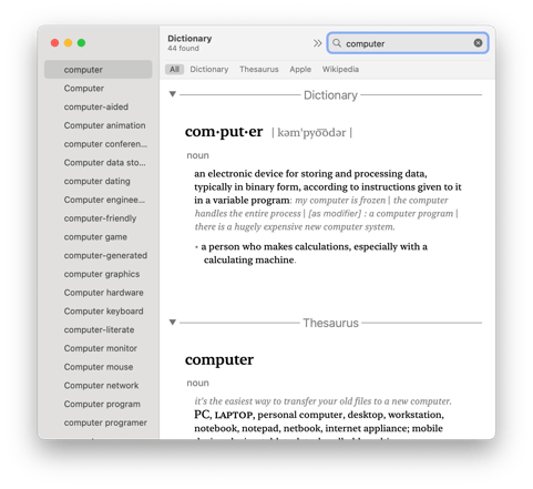 Sequoia-Dictionary