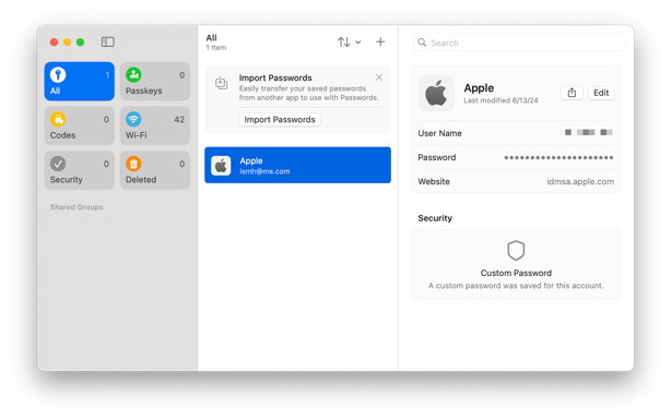 Sequoia-Passwords
