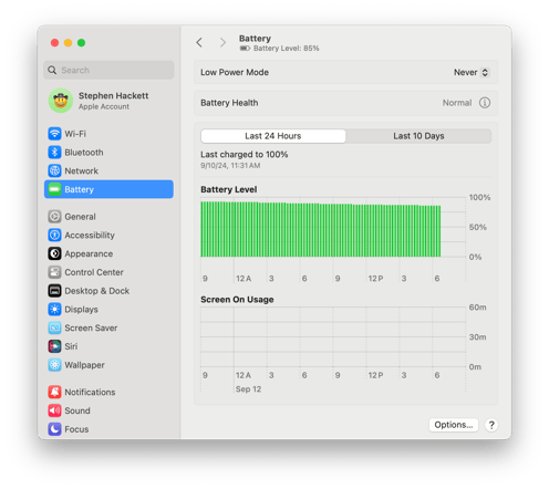 Sequoia-Settings-Battery