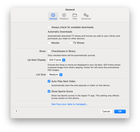Sequoia-TV-Settings