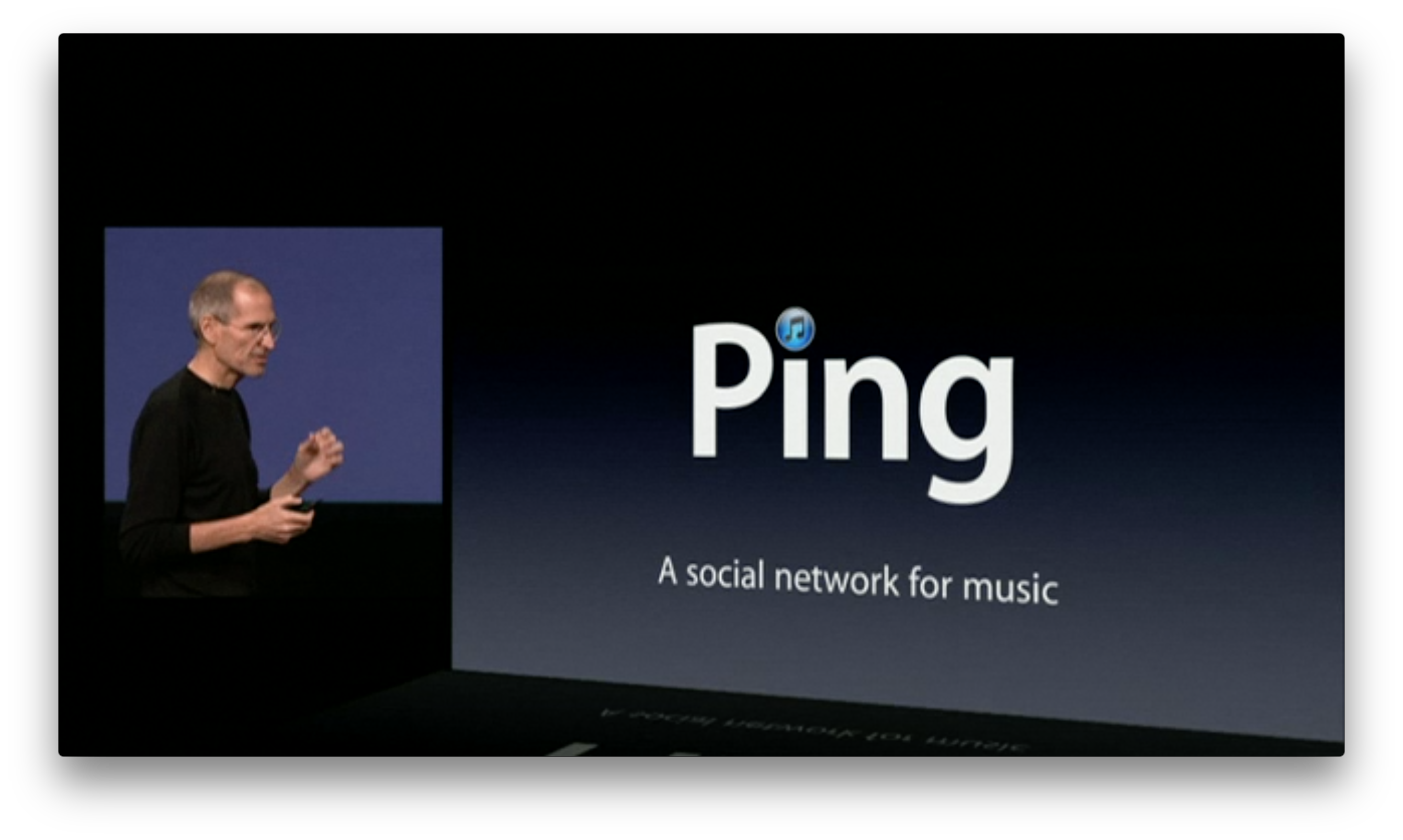 Steve Jobs introducing Ping