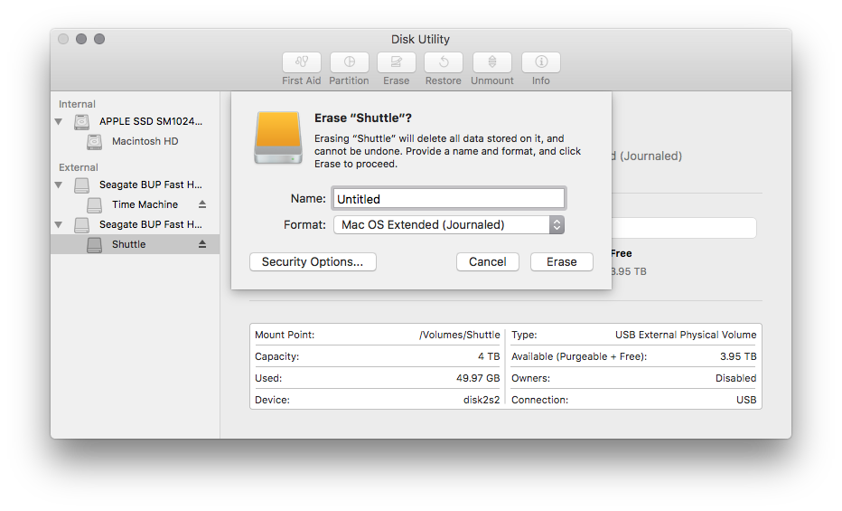 Disk Utility in Sierra