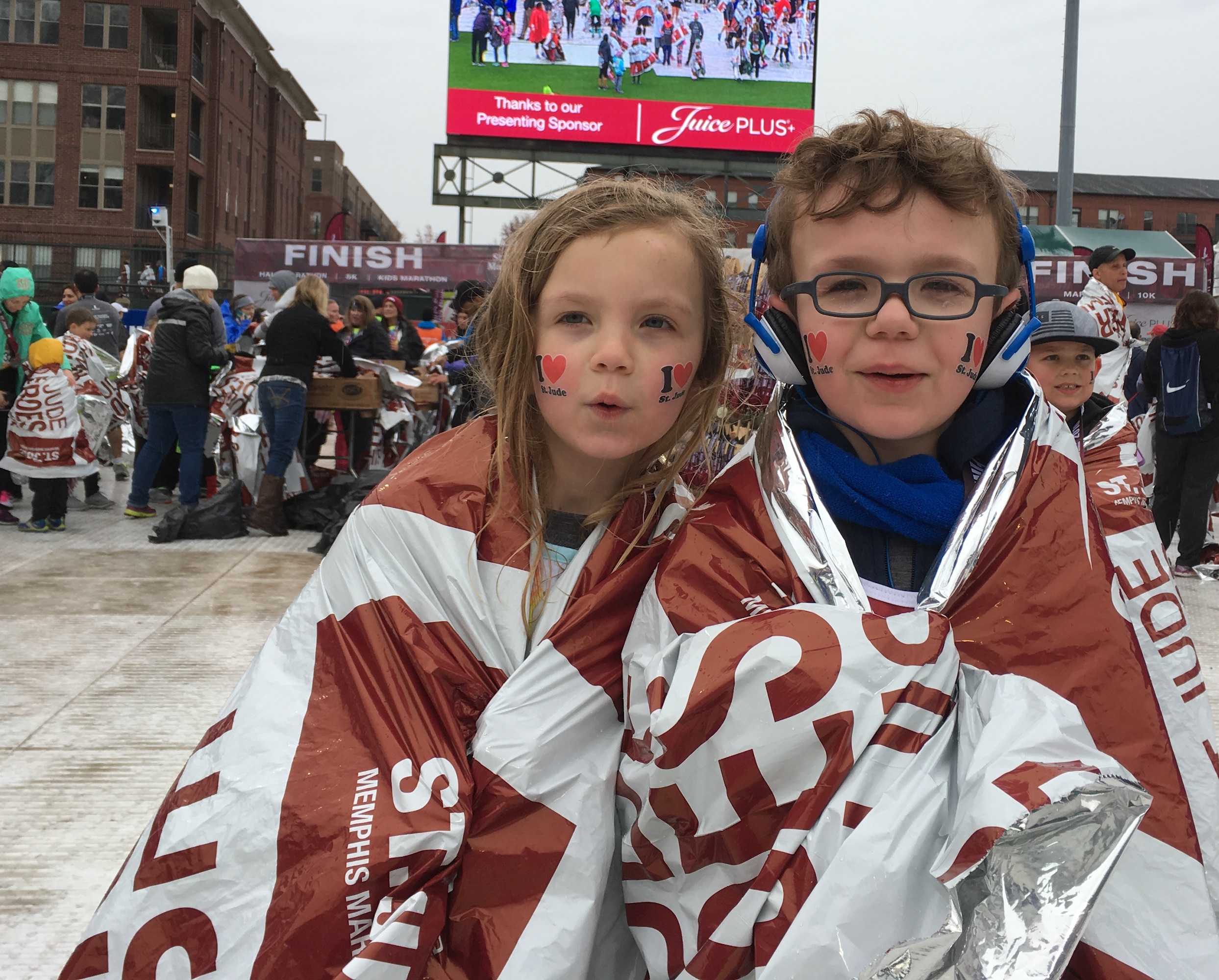 J and A at the finish line