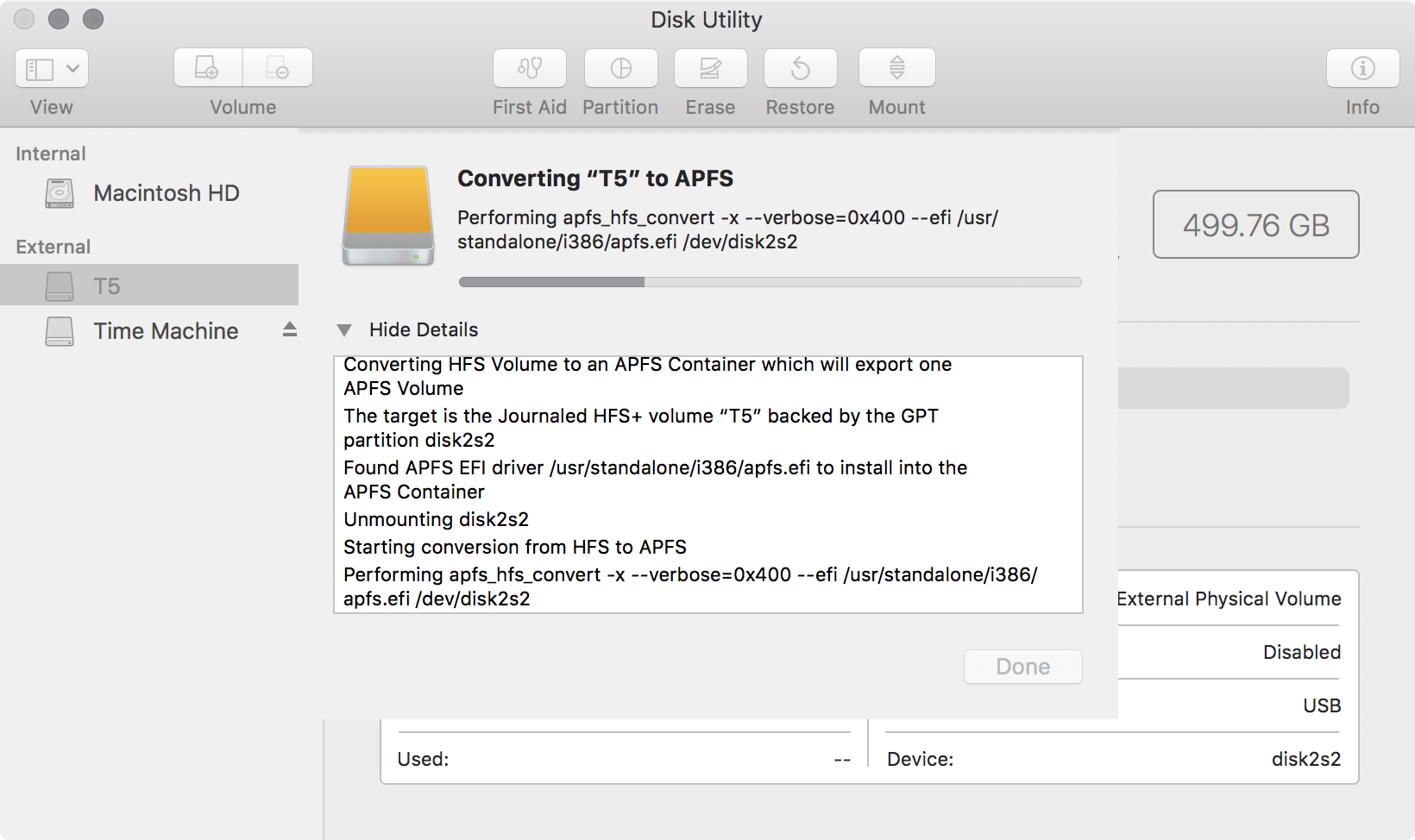Converting to APFS