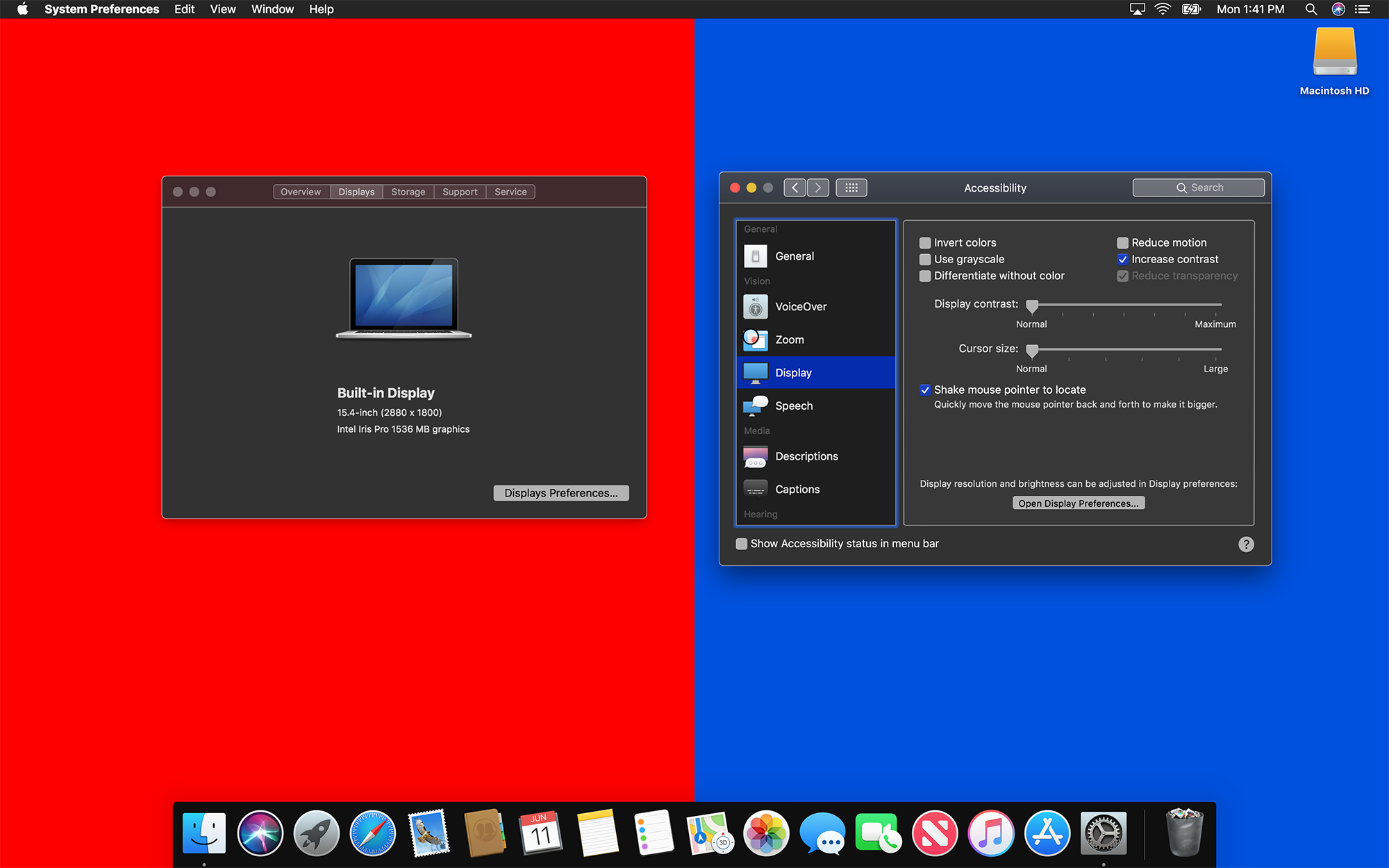 Increase Contrast in Mojave