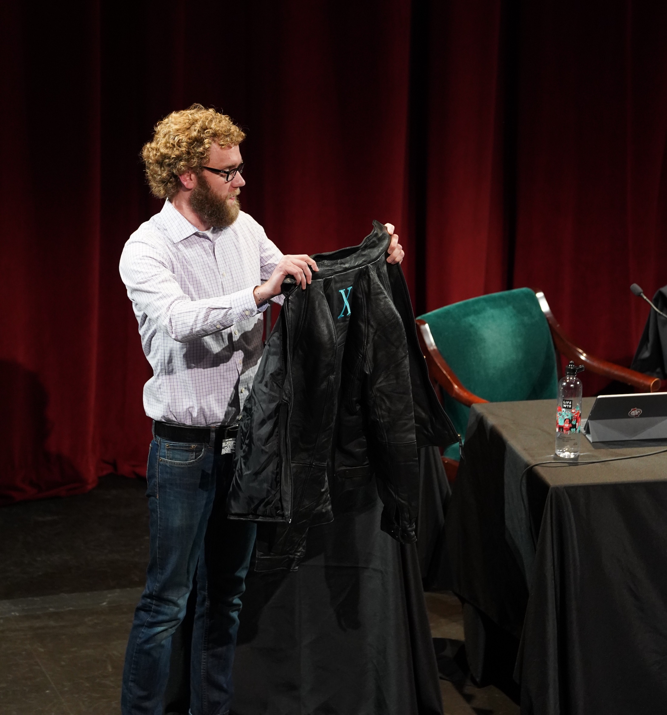 Stephen with a black leather OS X jacket