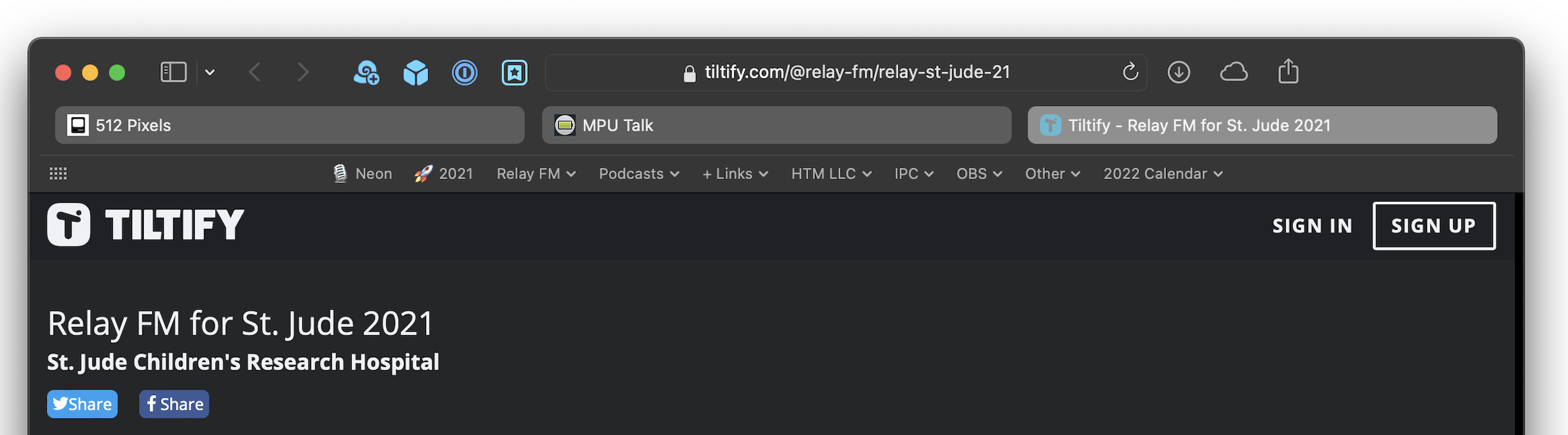 Safari 15&rsquo;s tabs - Dark Mode