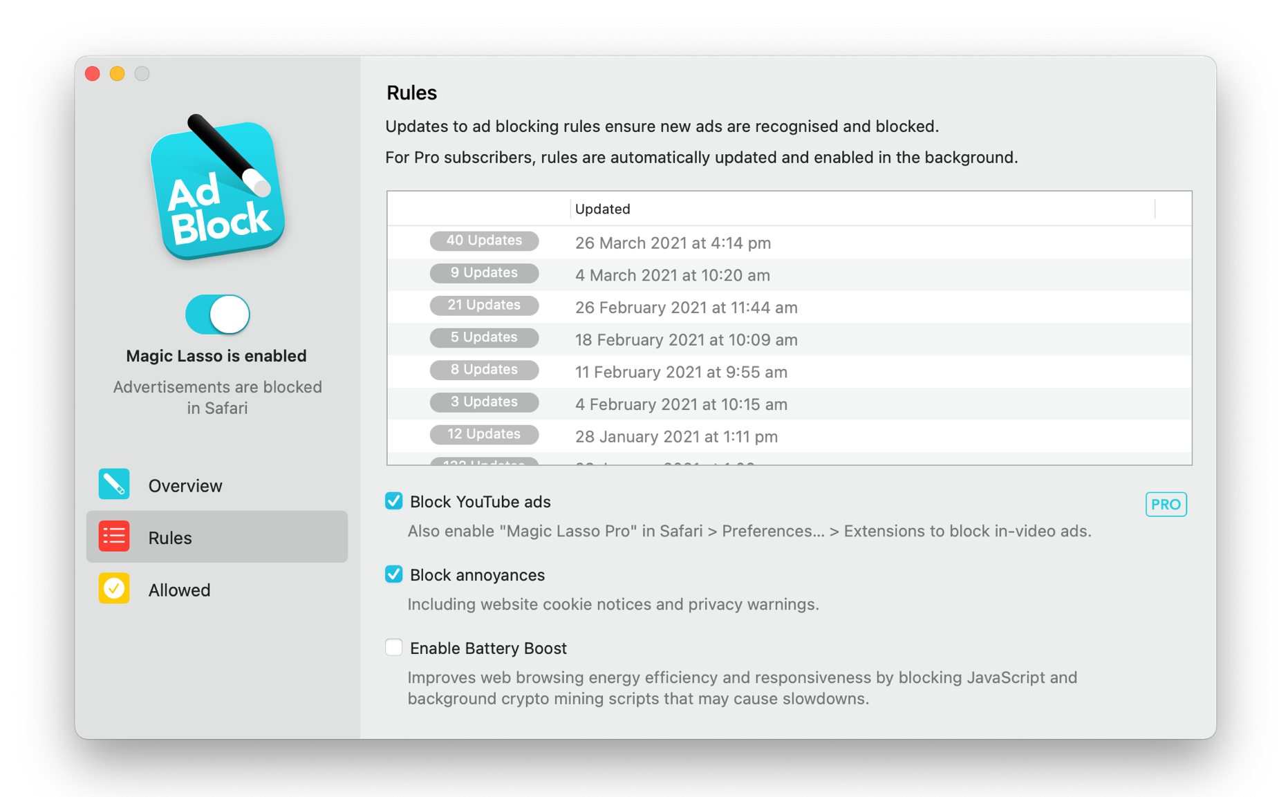 Magic Lasso Adblock for macOS