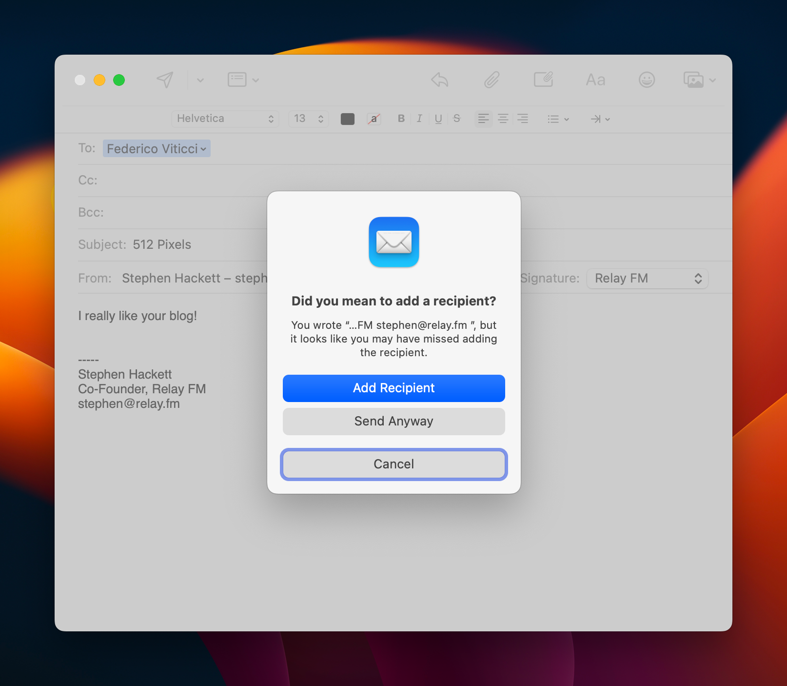 Mail in macOS Ventura