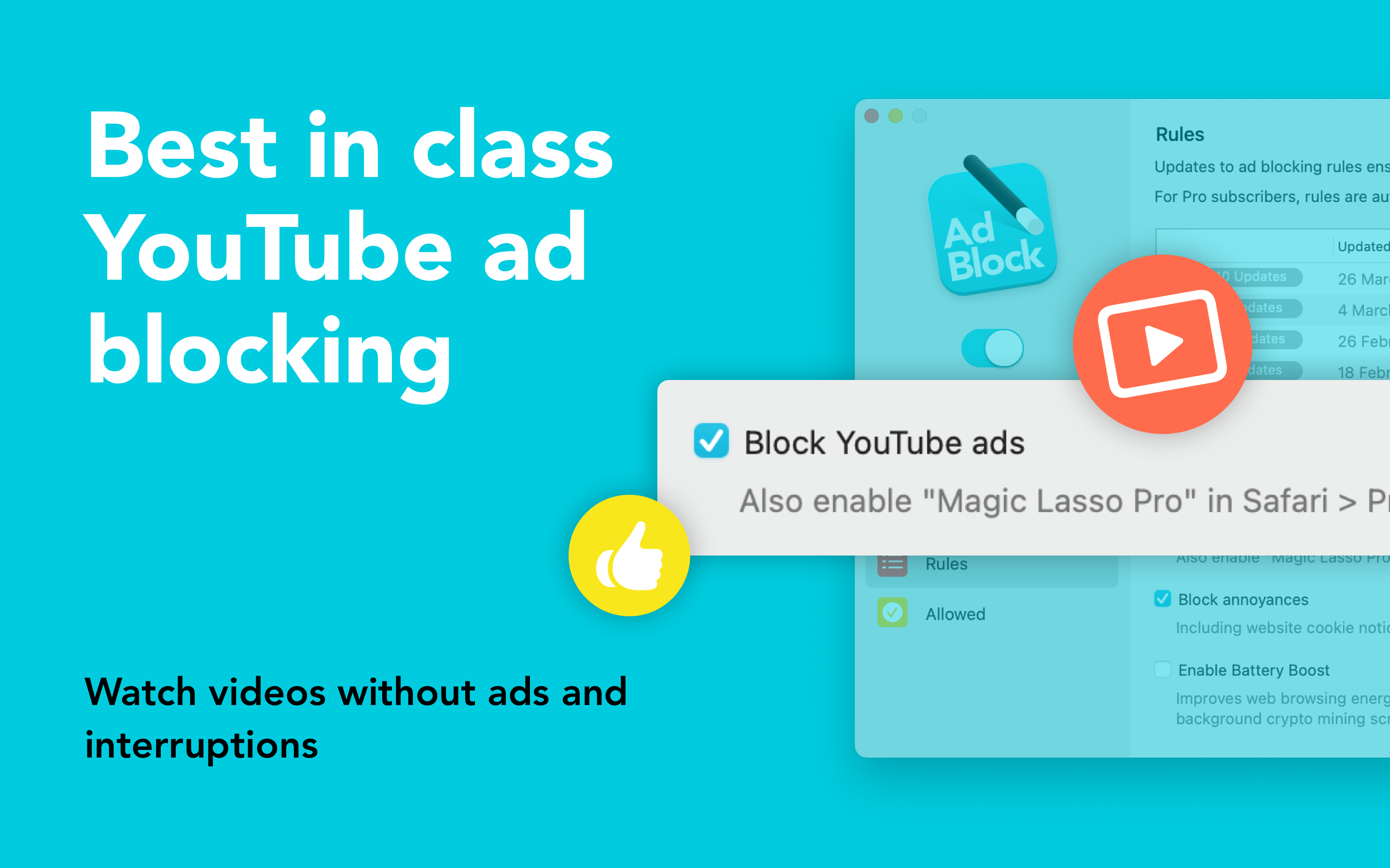 Magic Lasso Adblock for YouTube