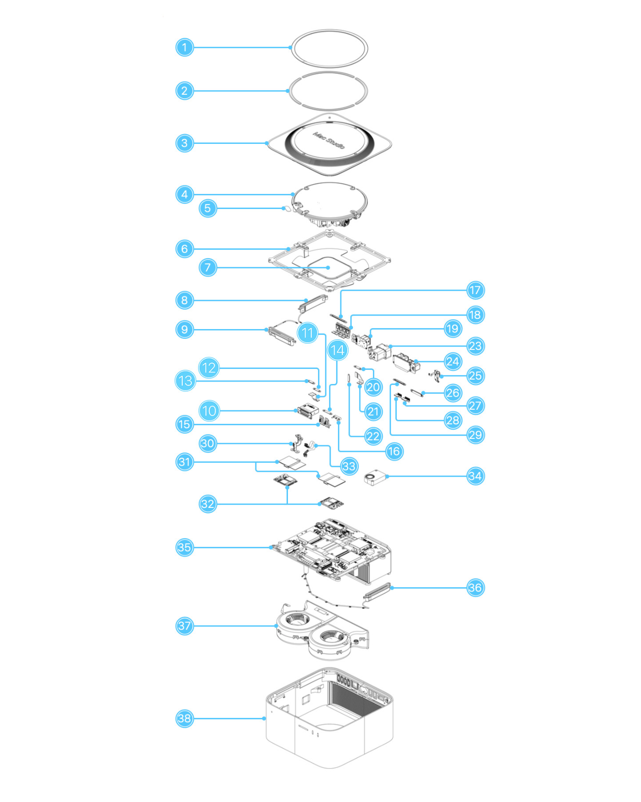 Mac Studio Exploded View
