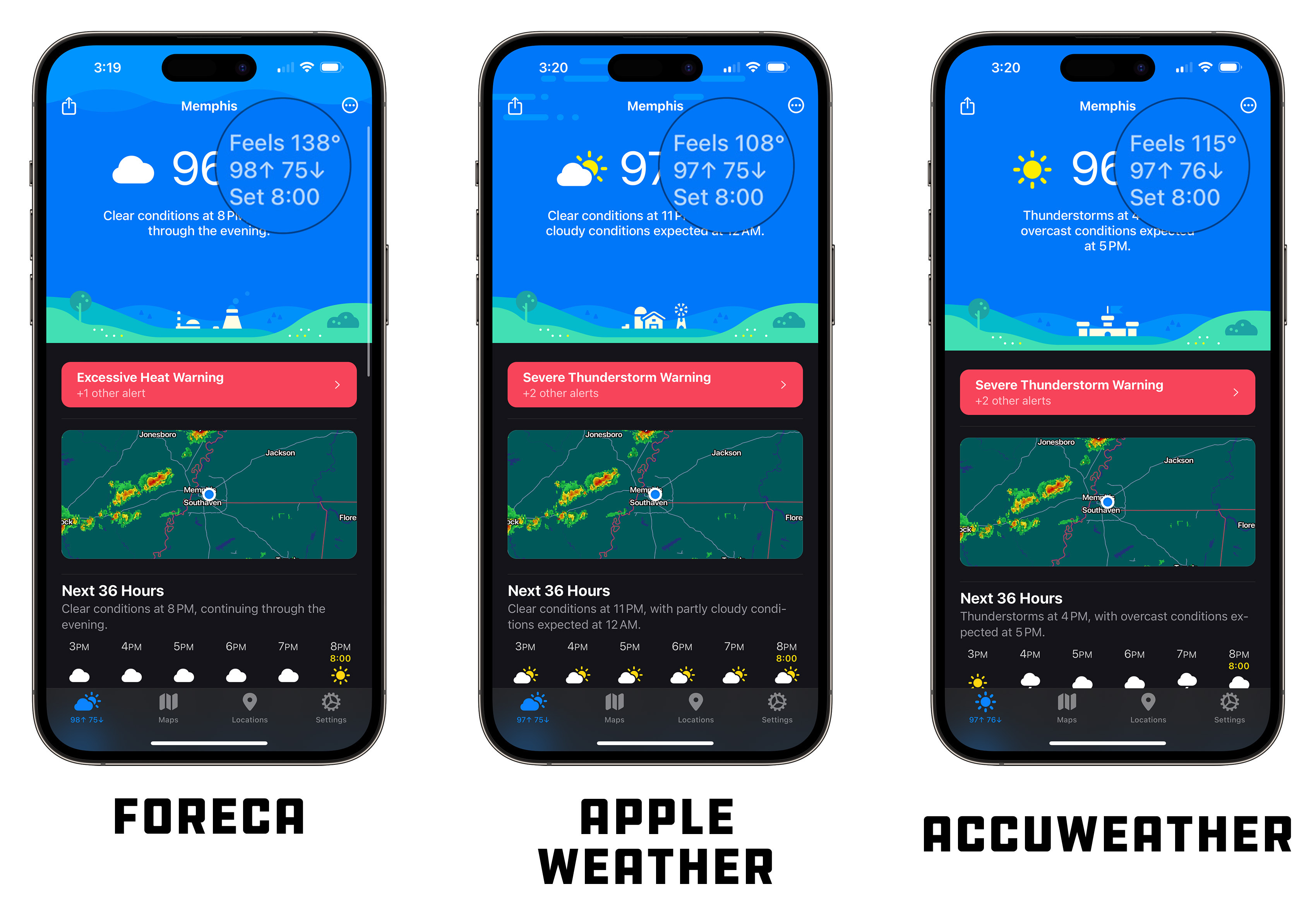 Weather data across sources