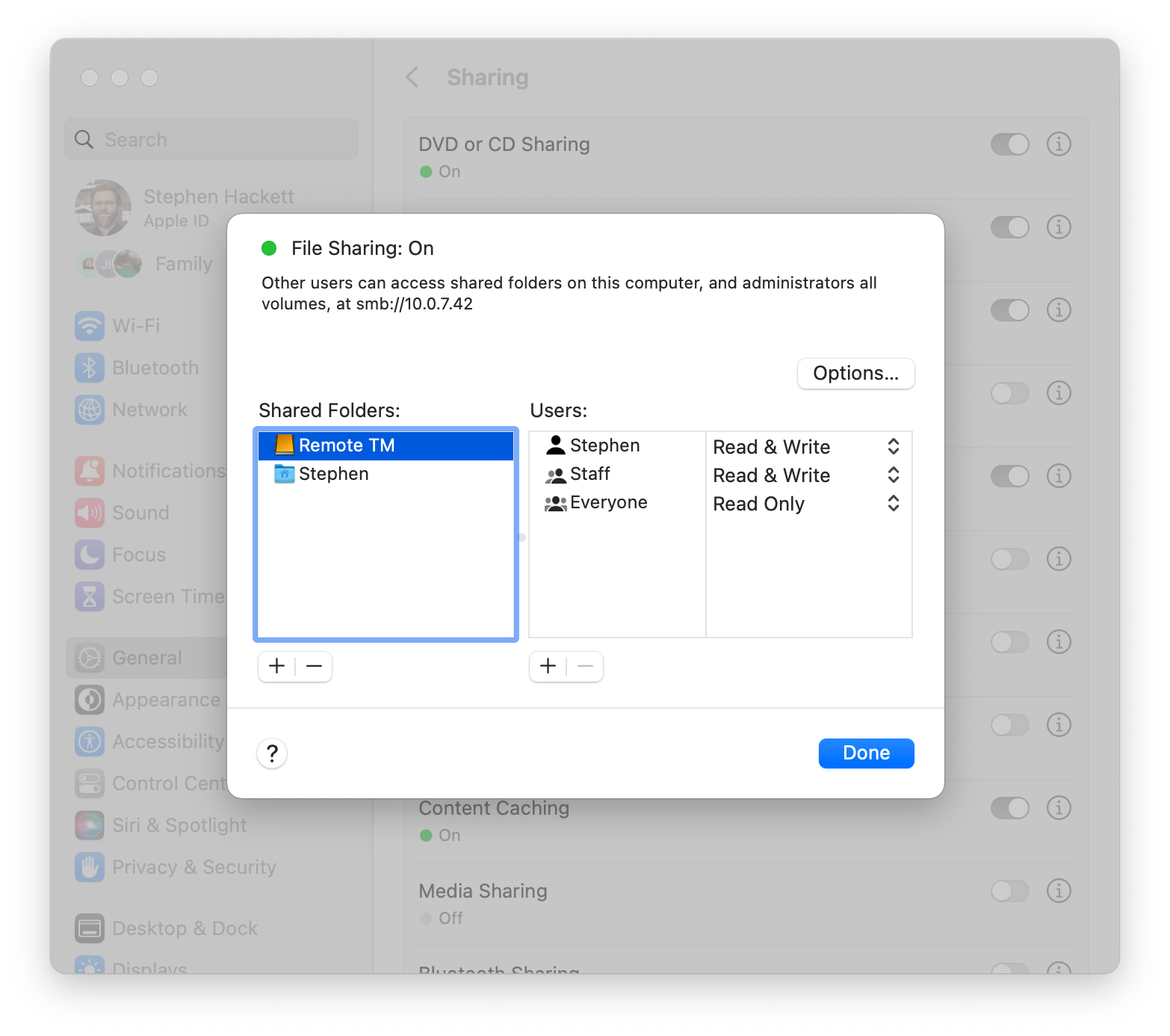 Shared Remote Time Machine Drive
