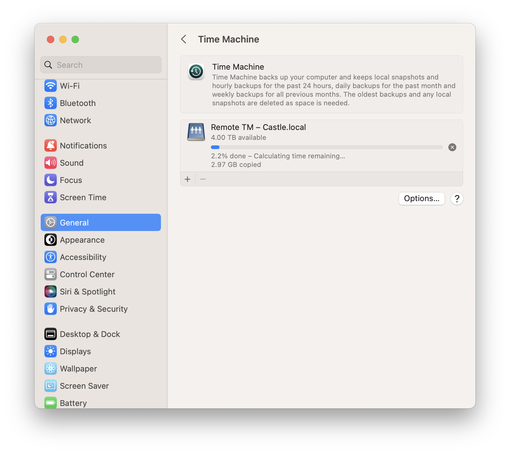Time Machine working
