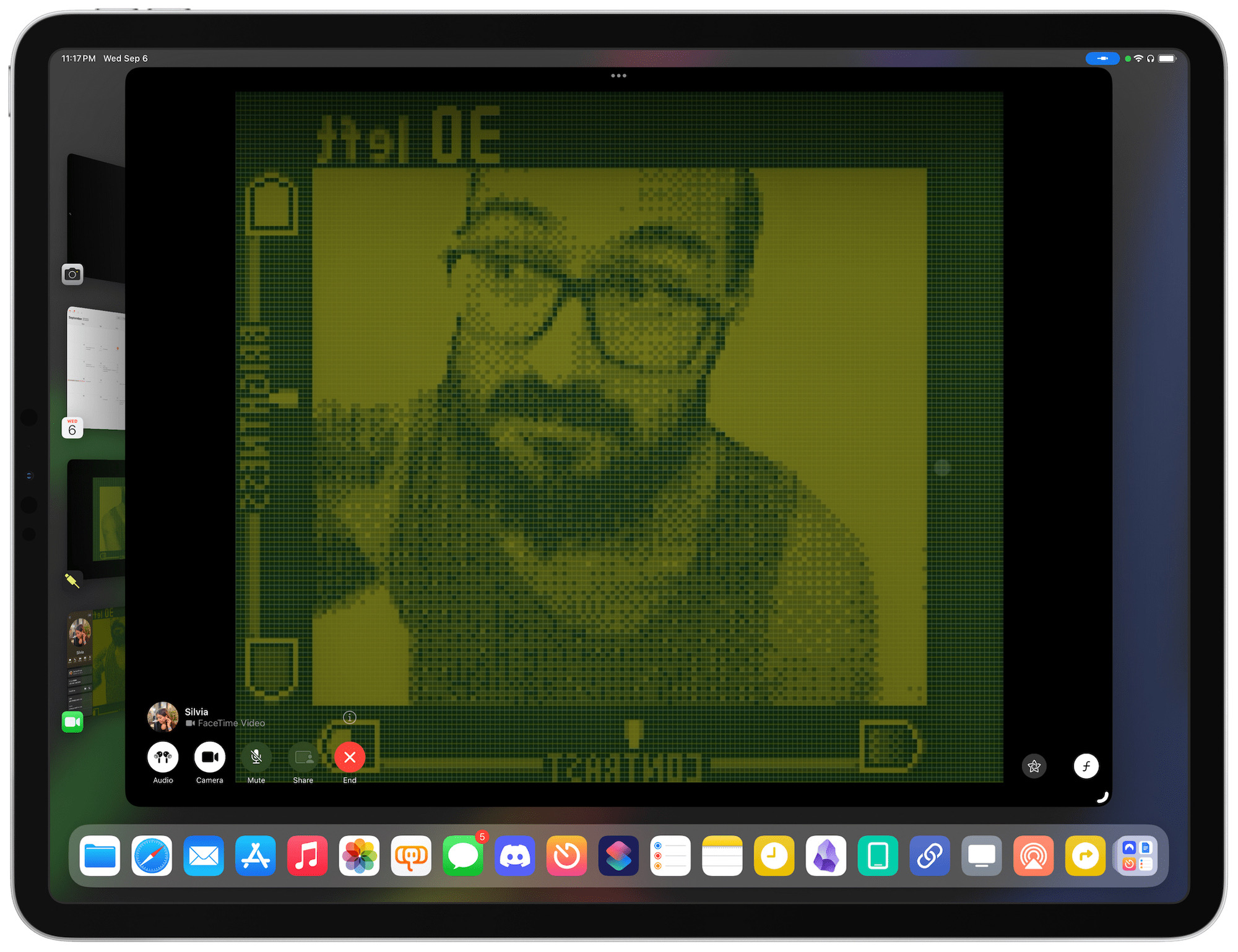 Ticci on a Game Boy Camera on an iPad