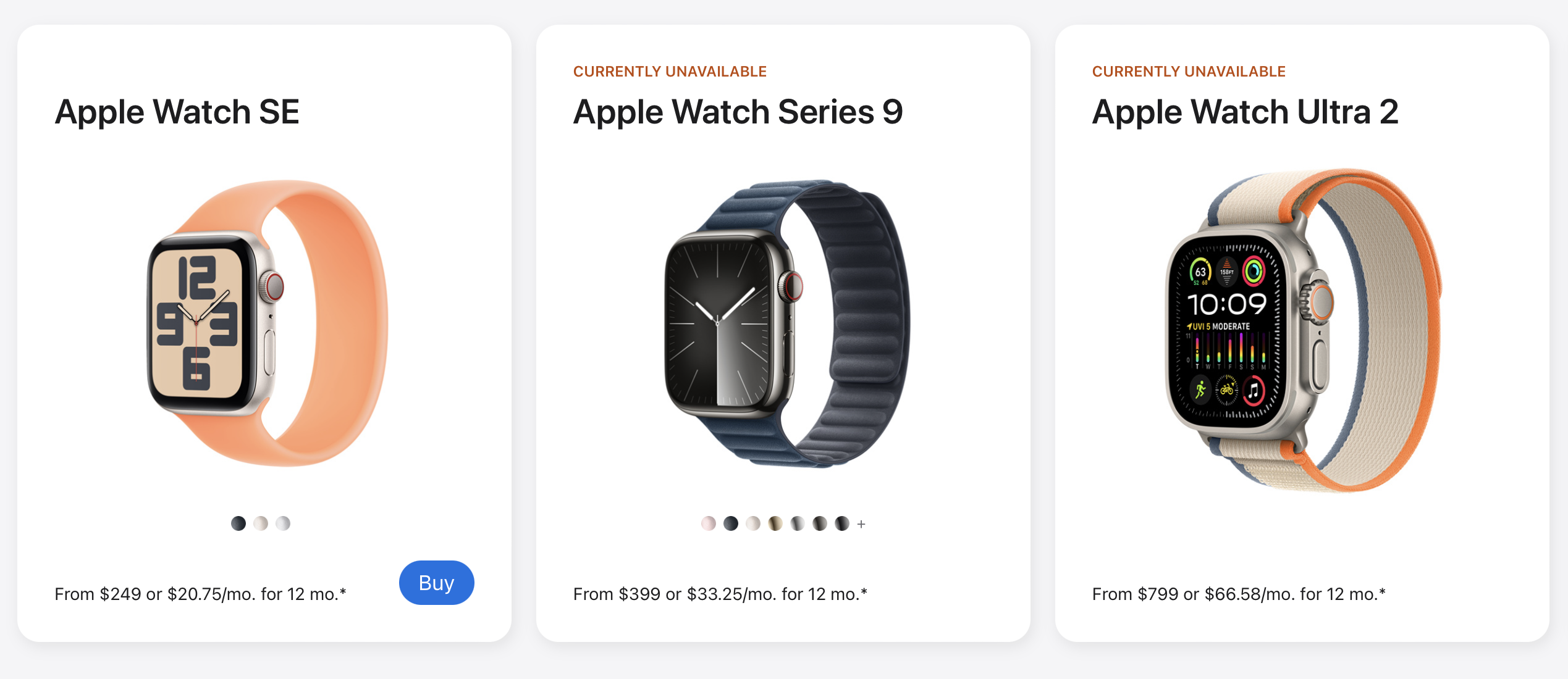 No Apple Watches