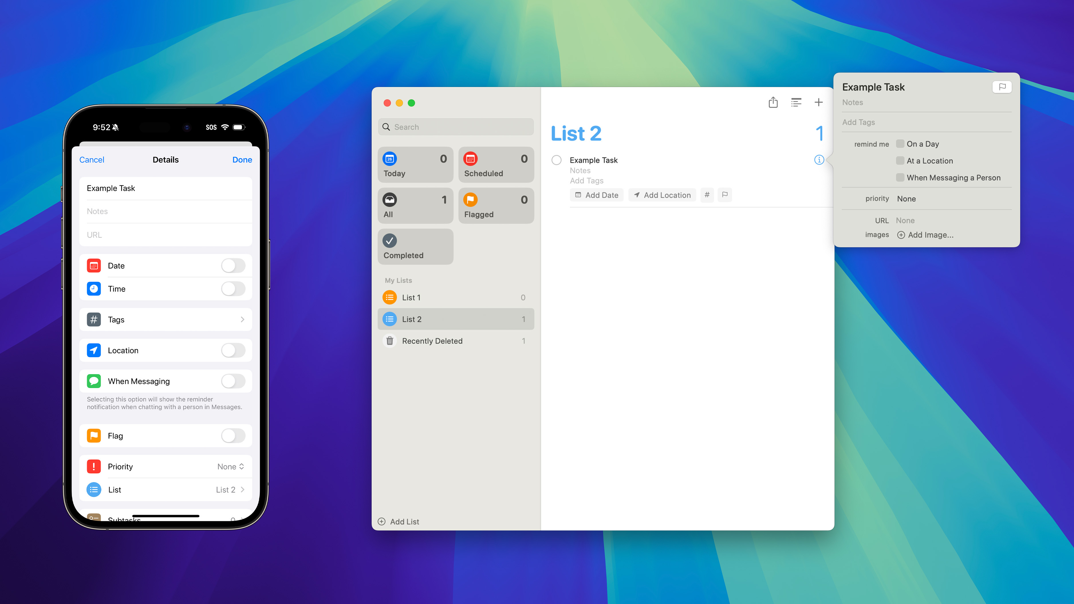 Reminders in iOS 18 and Sequioa
