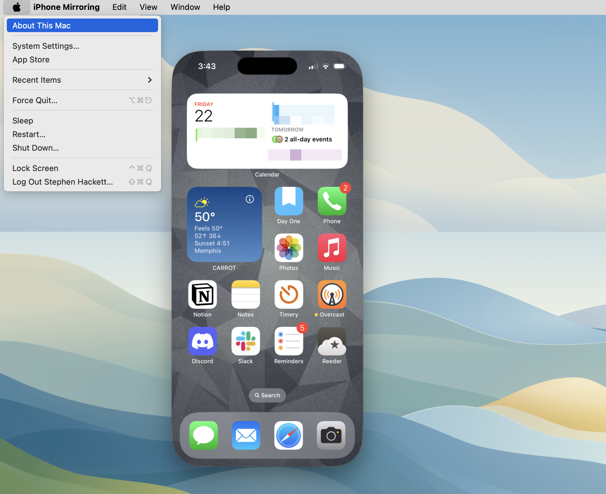 iPhone Mirroring