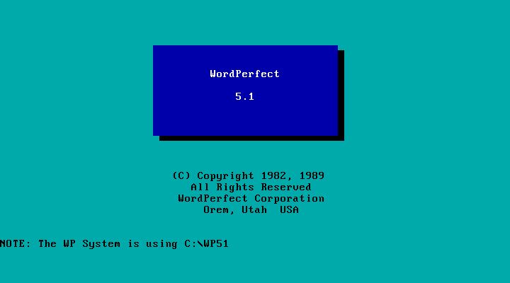 WordPerfect 5.1 at launch