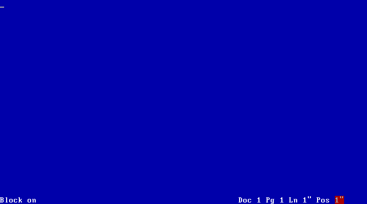 The welcoming embrace of a new WordPerfect file.