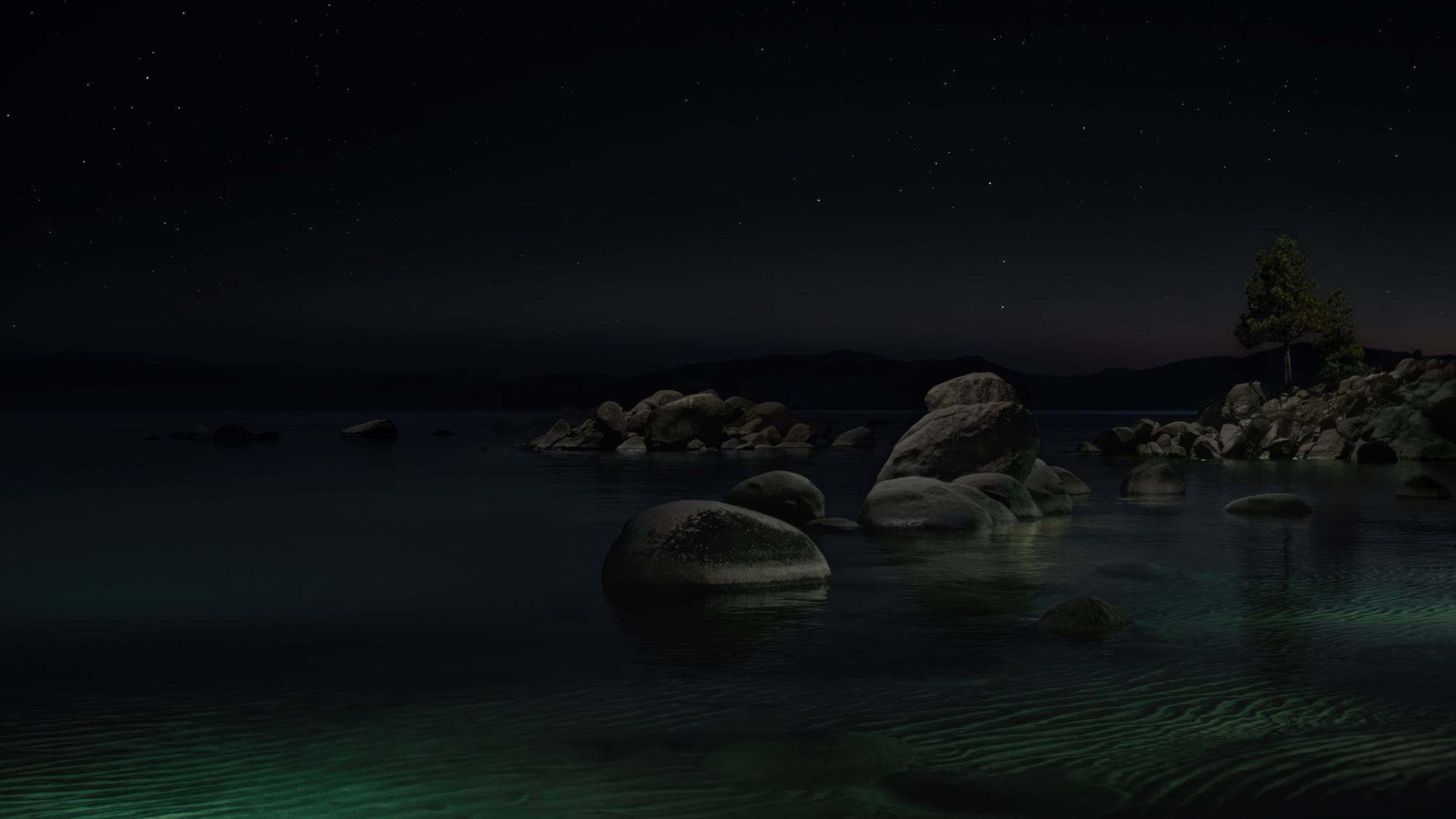 Tahoe Beach - Night