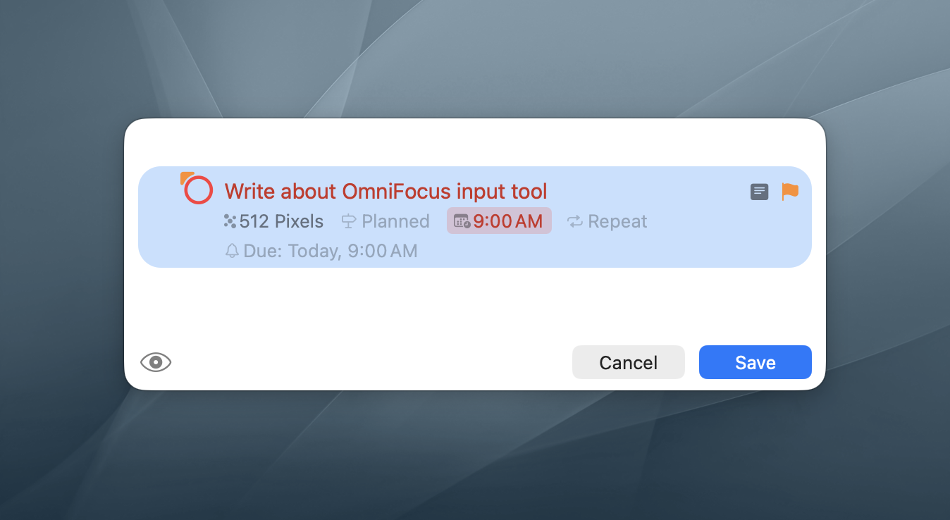 OmniFocus Quick Entry